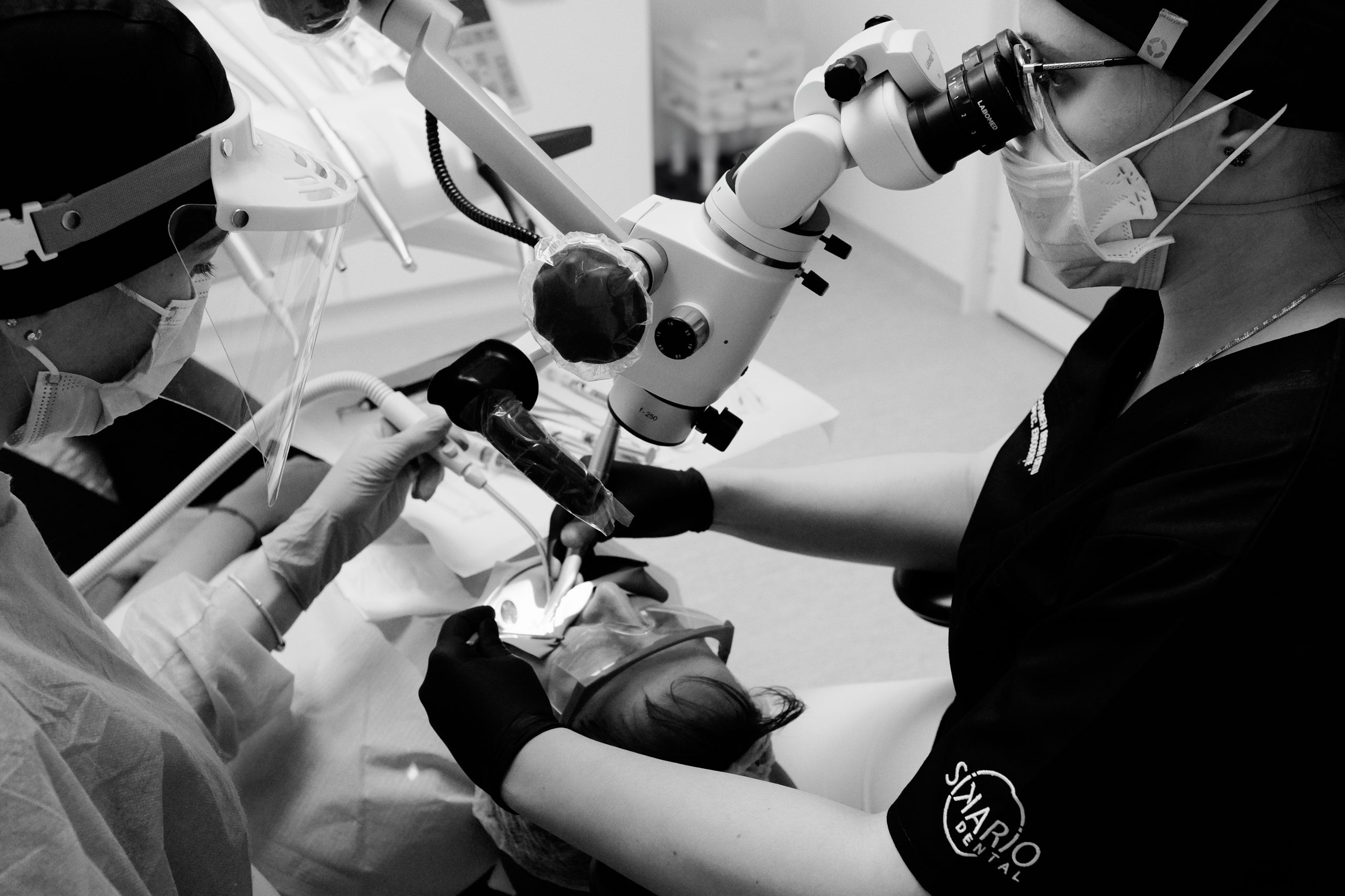 imagine cu microscop endodontic